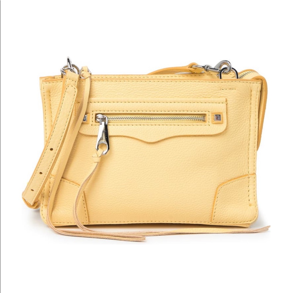 Rebecca Minkoff Regan Leather Crossbody Bag | Butterfly Yellow | NWT | Lot 422A